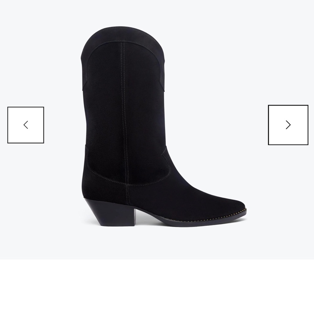 Freda Salvador Black Suede Heeled Boots size 10 10.5 - Picture 2 of 5